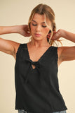 8451FD Karis Eyelet Tank: White / Contemporary / S