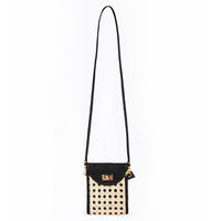 Black Woven Rattan  Crossbody Bag | Luxe 
Travel