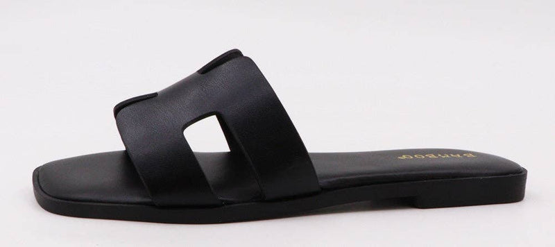 Bamboo CONCEPT-27 Women H-cutout Strap Slipon Flat Sandals