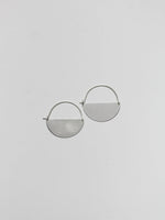 Matte Silver Half Moon Earrings: Mini - 1"