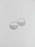 Matte Silver Half Moon Earrings: Small - 1.5"