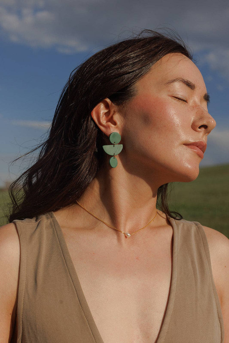 Mojave Geo Clay Earrings: Sand Dune
