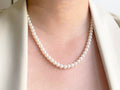 Single strand small white pearl necklace set, pearl studs