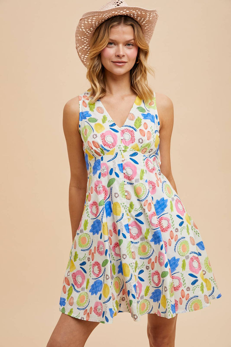 BOLD PRINT BUTTON DOWN MINI: MULTI