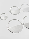 Matte Silver Half Moon Earrings: Large - 2"