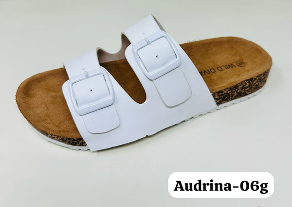 Wild Diva AUDRINA-06G Double Buckle Strap Beach Flat Sandals Color White - alternate