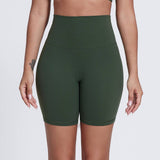 Womne No Front Seam Yoga Sport Shorts