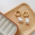 18k gold Fresh Water Pearl Large Dangle Earring