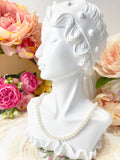 Single strand small white pearl necklace set, pearl studs