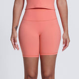 Womne No Front Seam Yoga Sport Shorts