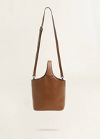 Elle - Minimalism Style Genuine Leather Bucket Shape Bag
