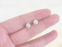 Single strand small white pearl necklace set, pearl studs