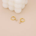 E165 gold dangle earring, dangle earring, emerald earring: Colorless