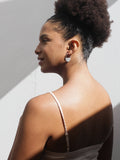 Matte Silver Half Moon Earrings: Large - 2"