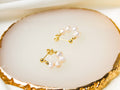 E134 pearl hoop earring, pearl earring, huggie earring