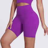 Womne No Front Seam Yoga Sport Shorts