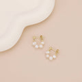E134 pearl hoop earring, pearl earring, huggie earring