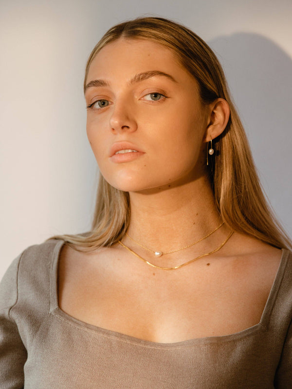 Pearl Threader Earrings - alternate