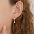 E166 huggie hoop earrings, emerald earring, dangle earring: Green