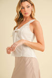 8451FD Karis Eyelet Tank: White / Contemporary / S