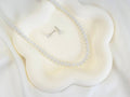 Single strand small white pearl necklace set, pearl studs