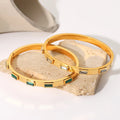 18K Gold Cuban Chain Bracelet; Diamond Tennis Bracelet (White)