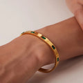 18K Gold Cuban Chain Bracelet; Diamond Tennis Bracelet (White)