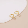 E166 huggie hoop earrings, emerald earring, dangle earring: Green