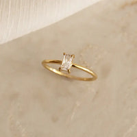 CZ Baguette Ring Green Seven