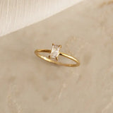 CZ Baguette Ring Green Seven