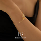 Gold Leaf Bracelet, Non Tarnish Gold Open Bangle Bracelet