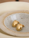 Gold Plated Matte Square Earring Studs, Glossy Stud Earring (GLOSSY)