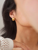 Gold Plated Matte Square Earring Studs, Glossy Stud Earring (MATTE)