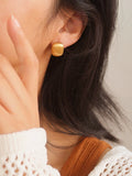 Gold Plated Matte Square Earring Studs, Glossy Stud Earring (MATTE)
