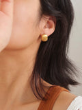 Gold Plated Matte Square Earring Studs, Glossy Stud Earring (GLOSSY)