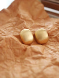 Gold Plated Matte Square Earring Studs, Glossy Stud Earring (GLOSSY)