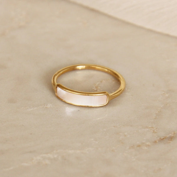 Mother of Pearl Bar Ring (size 6) - alternate