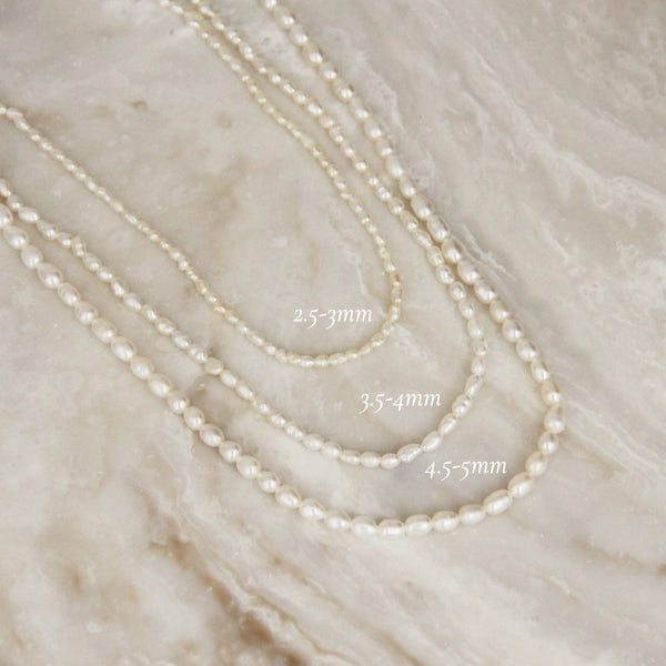 Natural Pearl Choker Necklace (Gold 1.8-2mm) - alternate