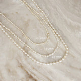 Natural Pearl Choker Necklace(Silver  1.8-2mm)