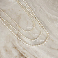 Natural Pearl Choker Necklace (Gold 3.5-4mm )