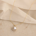 Pearl CZ Halo Necklace