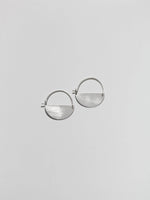 Matte Silver Half Moon Earrings: Mini - 1"