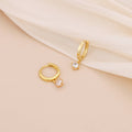 E165 gold dangle earring, dangle earring, emerald earring: Green