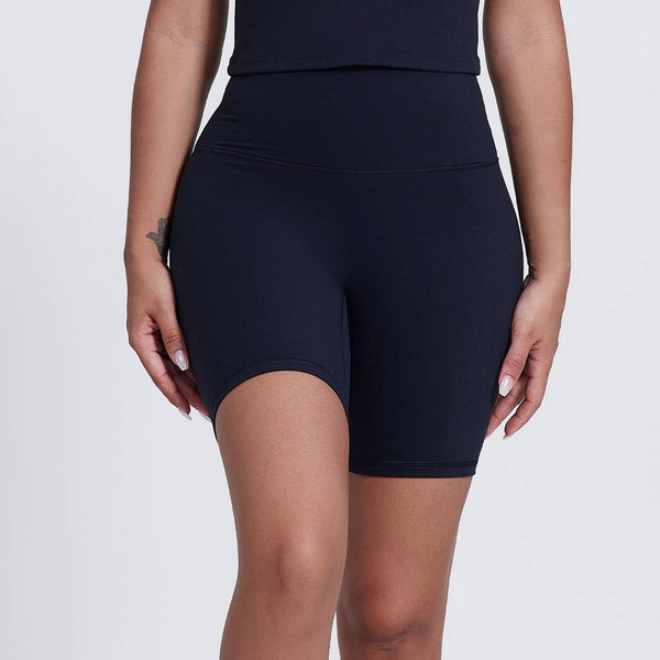 Womne No Front Seam Yoga Sport Shorts
