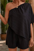 CWSJS0836_SOLID COLOR OFF-SHOULDER TEXTURED JUMPSUIT