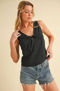 Karis Eyelet Tank: White Contemporary