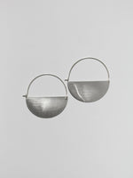 Matte Silver Half Moon Earrings: Mini - 1"