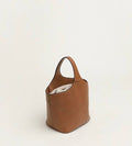 Elle - Minimalism Style Genuine Leather Bucket Shape Bag
