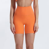 Womne No Front Seam Yoga Sport Shorts