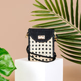 Black Woven Rattan  Crossbody Bag | Luxe 
Travel
